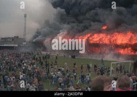 Bradford City Fire Disaster alla Valley Parade 1985 Foto Stock