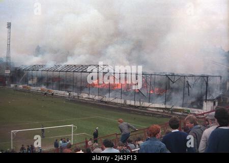 Bradford City Fire Disaster alla Valley Parade 1985 Foto Stock