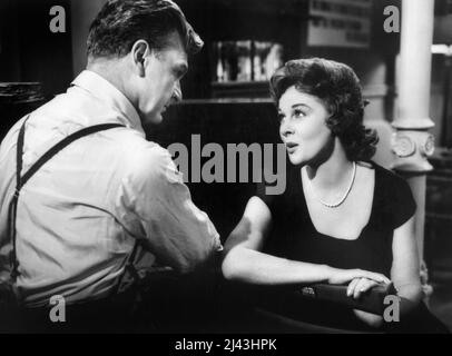 Eddie Albert, Susan Hayward, in set of the Film, 'i'll Cry Tomorrow', MGM, 1955 Foto Stock