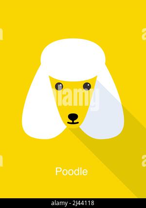 Barattolo, disegno dell'icona piatta della faccia del cane, illustrazione vettoriale Illustrazione Vettoriale