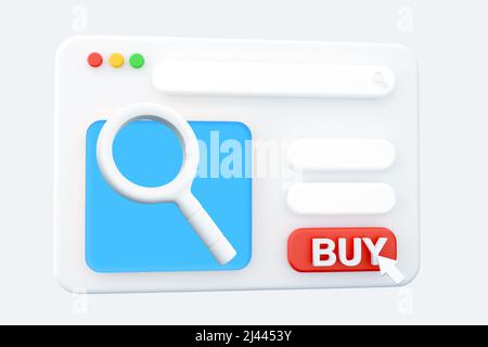 3D rendering della pagina web icona di riparazione sul backgound bianco 3D rendering della pagina web icona di riparazione pagina web Foto Stock