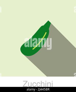 Zucchine cibo icona piatto design illustrazione vettoriale Illustrazione Vettoriale