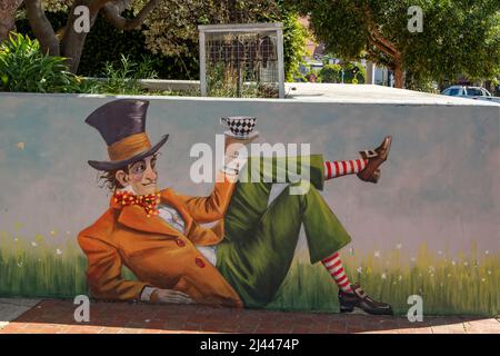 Alice nel Wonderland Street Art, Frankston, Victoria, Australia Foto Stock