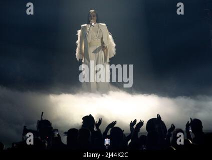 Tennessee, Stati Uniti. 12th Apr 2022. Monica si esibirà al CMT Music Awards presso il Municipal Auditorium di Nashville, Tennessee, lunedì 11 aprile 2022. Foto di John Sommers II/UPI Credit: UPI/Alamy Live News Foto Stock