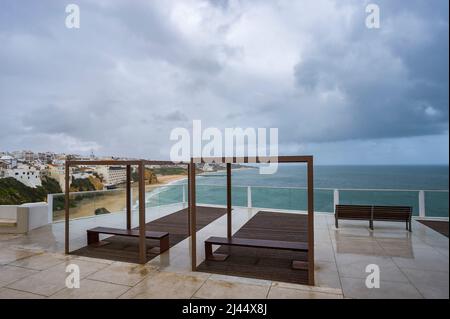 Piattaforma panoramica presso la torre Elevador do Peneco, Albufeira, Algarve, Portogallo, Europa Foto Stock