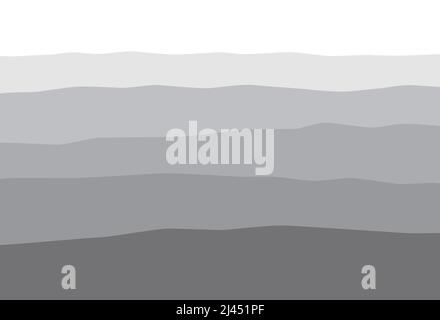 Montagna in nebbia, pittura cinese a pennello, illustrazione vettoriale Illustrazione Vettoriale