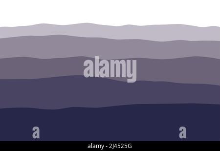 Montagna in nebbia, pittura cinese a pennello, illustrazione vettoriale Illustrazione Vettoriale