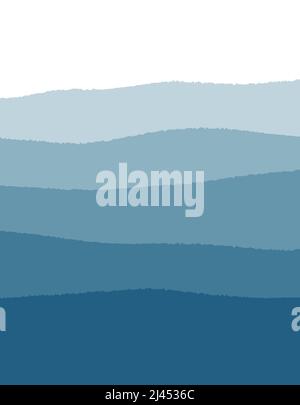 Montagna in nebbia, pittura cinese a pennello, illustrazione vettoriale Illustrazione Vettoriale