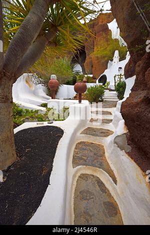 Museo, Museo Lagomar, Ehemaliges Wohnhaus des Schauspielers Omar Sharif, gestaltet von César Manrique, Nazaret, Lanzarote, Kanarische Inseln, Spanie Foto Stock