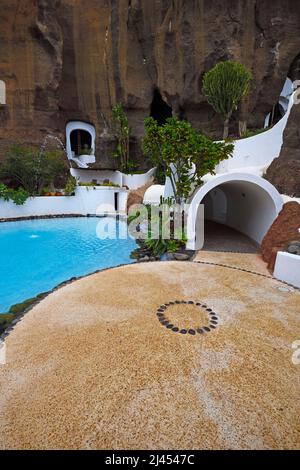 Museo, Museo Lagomar, Ehemaliges Wohnhaus des Schauspielers Omar Sharif, gestaltet von César Manrique, Nazaret, Lanzarote, Kanarische Inseln, Spanie Foto Stock