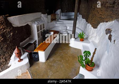 Museo, Museo Lagomar, Ehemaliges Wohnhaus des Schauspielers Omar Sharif, gestaltet von César Manrique, Nazaret, Lanzarote, Kanarische Inseln, Spanie Foto Stock