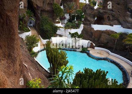 Museo, Museo Lagomar, Ehemaliges Wohnhaus des Schauspielers Omar Sharif, gestaltet von César Manrique, Nazaret, Lanzarote, Kanarische Inseln, Spanie Foto Stock