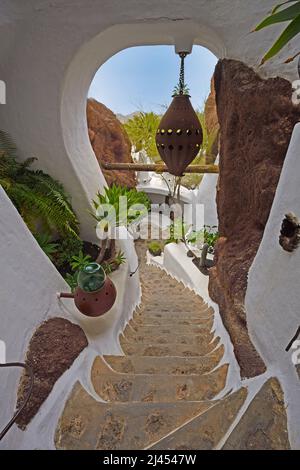 Museo, Museo Lagomar, Ehemaliges Wohnhaus des Schauspielers Omar Sharif, gestaltet von César Manrique, Nazaret, Lanzarote, Kanarische Inseln, Spanie Foto Stock