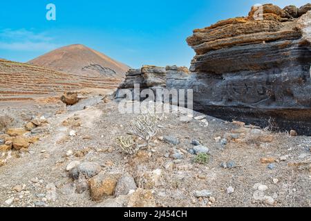 Refera de Teseguite, Rofera Antigua, Città stratificata, Lanzarote, kanarische Inseln, Kanaren, Spanien Foto Stock