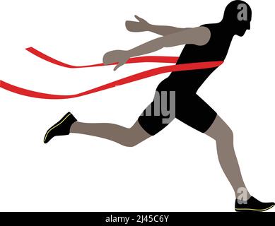 Canale che attraversa la linea di arrivo; illustrazione vettoriale Illustrazione Vettoriale