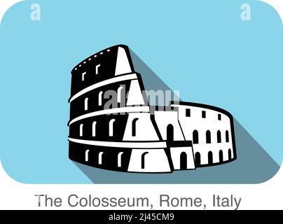 Colosseo, famoso punto di riferimento della serie mondiale, famoso punto panoramico Illustrazione Vettoriale