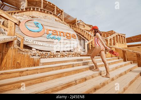 09 gennaio 2022, Hurghada, Egitto: Baia di Orange famosa nell'isola di Giftun e nel Parco Nazionale Foto Stock