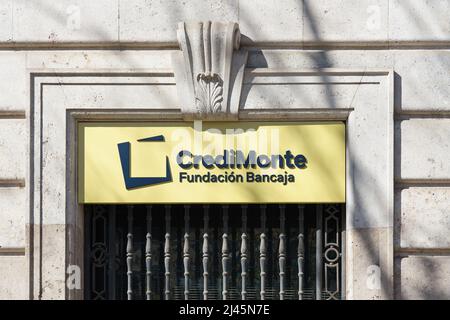 VALENCIA, SPAGNA - 07 APRILE 2022: Ufficio di CrediMonte, Fundacion Bancaja Foto Stock