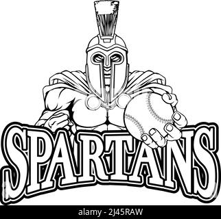 Spartan Trojan Baseball mascotte sportive Illustrazione Vettoriale