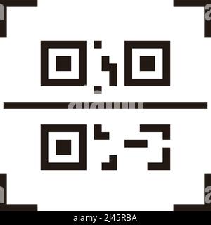 Icona della linea di scansione del codice QR Illustrazione Vettoriale