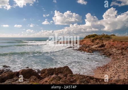 Oceano Atlantico, Cote de Lumiere (Costa della luce), Les Sables d'Olonne, Vendee (85), Pays de la Loire regione, Francia. Foto Stock