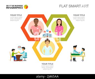 Diagramma dei cicli. Diagramma di processo, grafico, layout. Concetto creativo per infografica, presentazione, progetto, report. Può essere utilizzato per argomenti come ospedale, a. Illustrazione Vettoriale