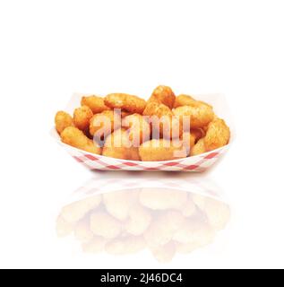 Croccante Fritti Popcorn Shrimp in un contenitore asporto Foto Stock