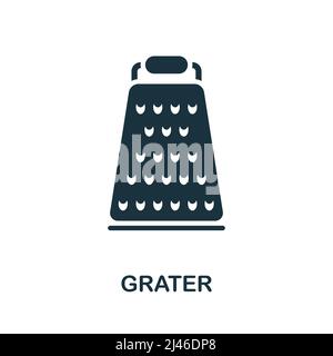 Icona della grattugia. Elemento semplice da collezione cucina. Icona del grater creativo per disegno di fotoricettore, modelli, infographics e più Illustrazione Vettoriale