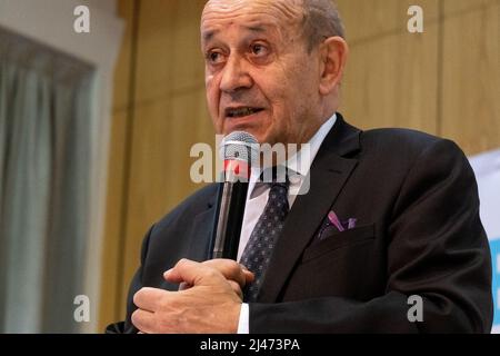 Ritratto del Ministro degli Affari Esteri Jean-Yves le Drian. Saint-Malo, Bretagna. Francia. Foto Stock