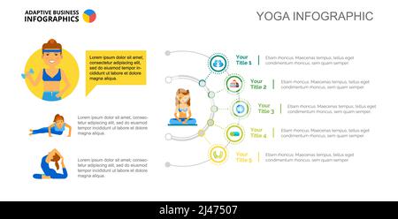 Grafico del processo a cinque punti. Dati aziendali. Flessibilità, diagramma, design. Concetto creativo per infografica, modelli, presentazione. Può essere utilizzato per la parte superiore Illustrazione Vettoriale