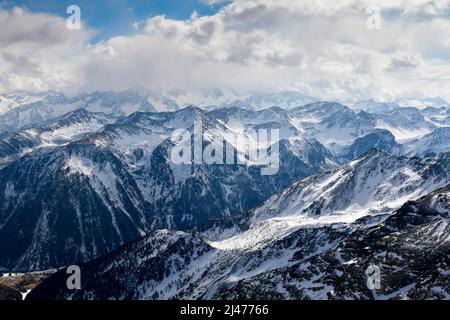 Val di Sole Pejo 3000, località sciistica di Pejo fonti, Parco Nazionale dello Stelvio, Trentino, Alpi Italia. Foto Stock