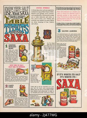 SAXA sale vintage paper advertisement advert 1960s magazine ad Foto Stock