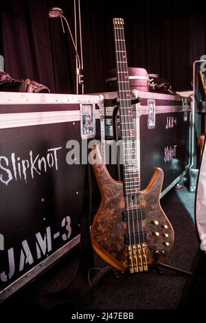 Bassista Slipknot Alessandro 'Alex' Venturella backstage al Download Festival Foto Stock