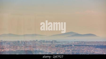 Parte asiatica di Istanbul, la riva Uskudar, la vista aerea Foto Stock