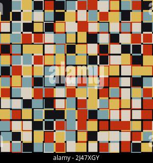 Opere d'arte astratte ispirate a Bauhaus realizzate con elementi vettoriali e forme geometriche audaci per poster, copertina, arte, presentazione, stampe, tessuto, wal Illustrazione Vettoriale