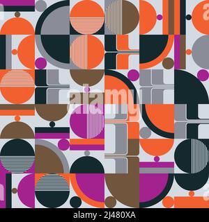 Brutalist Art ha ispirato disegni vettoriali realizzati con forme geometriche astratte e forme audaci. Grafica digitale per poster, copertina, arte, pres Illustrazione Vettoriale