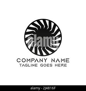 Modello di design con logo a spirale. Questo logo è molto adatto per qualsiasi tipo di attività o settore che è impegnato in qualsiasi campo. Illustrazione Vettoriale