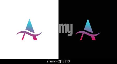 Lettera moderna ed unica Una sigla logo design Illustrazione Vettoriale