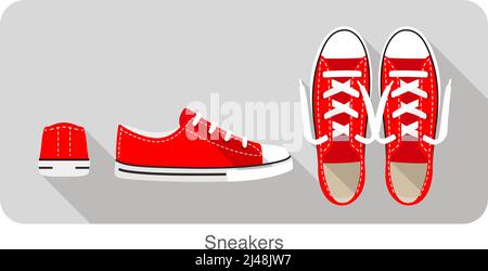Scarpe da ginnastica sportive di vecchio stile con illustrazione vettoriale Illustrazione Vettoriale