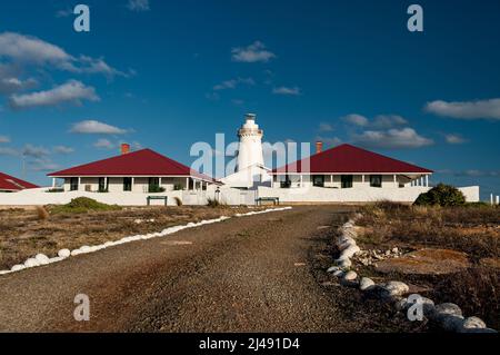 Famoso faro di Cape Willoughby sull'Isola di Kangaroo. Foto Stock