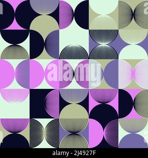 Modello vettoriale ispirato allo stile boho realizzato con elementi e forme geometriche eclettiche astratte. Grafica bohémien design per poster, copertina, arte, regalo Illustrazione Vettoriale