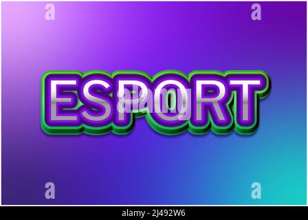 Effetti di testo modificabili Esport , parole e font possono essere modificati Illustrazione Vettoriale
