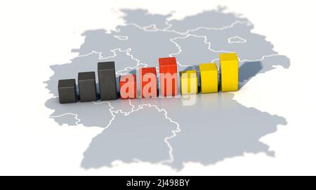 Germania trend - grafico a barre in nero, rosso, oro Foto Stock