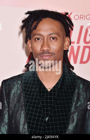 WEST HOLLYWOOD, CA - APRILE 12: Griffin Matthews partecipa alla Los Angeles Season 2 Premiere della HBO Max Original Series 'The Flight Attendant' a PAC Foto Stock