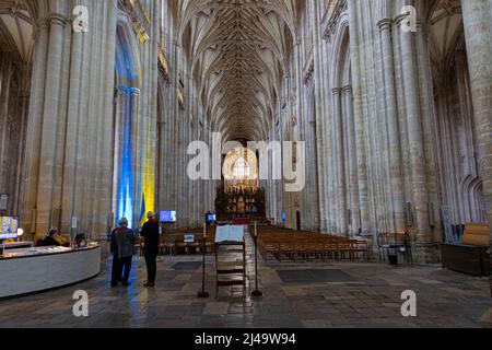 Foto della famosissima Winchester Cathedral in Hampshire Inghilterra . Foto Stock