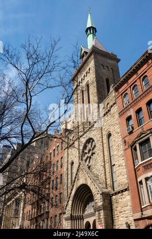 La chiesa luterana svedese Gustavus Adolphus del 1889 si trova sulla E. 22nd Street a New York City, USA 2022 Foto Stock