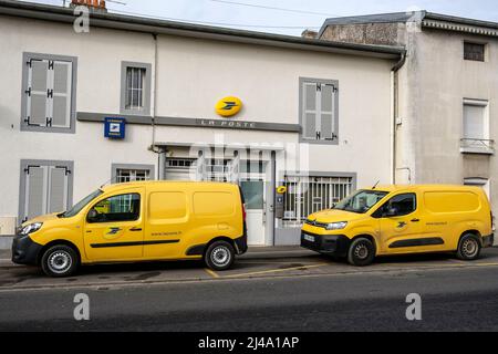 Francese post auto durante un postale roure Voiture postale francaise durant la tournee postale Foto Stock