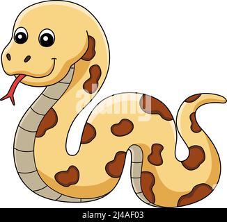 Serpente a terra Cartoon Coloured Clipart Illustrazione Vettoriale