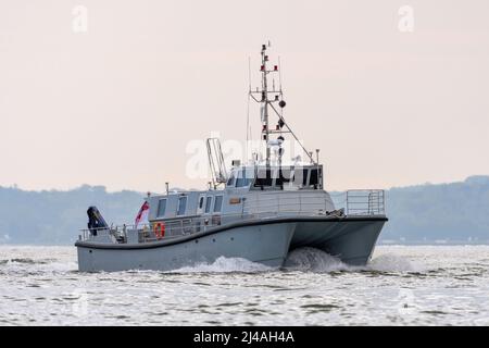 HMS Magpie (H130) è un'imbarcazione idrografica gestita dalla Royal Navy - maggio 2019. Foto Stock