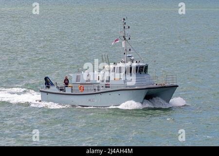 HMS Magpie (H130) è un'imbarcazione idrografica gestita dalla Royal Navy - giugno 2019. Foto Stock